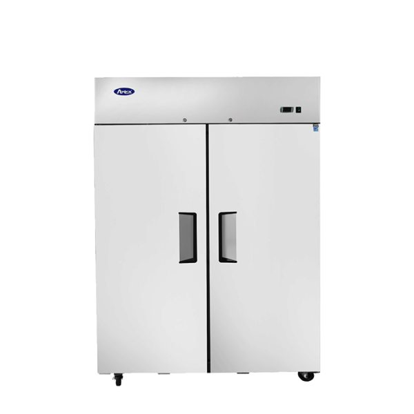 Atosa MBF8002GR two-door reach-in freezer, doors closed