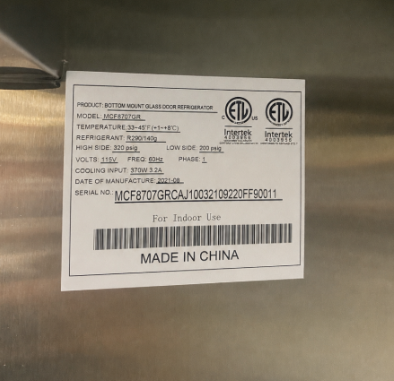 Atosa MCF8707GR 2-Door Glass Reach-In Refrigerator - Scratch & Dent