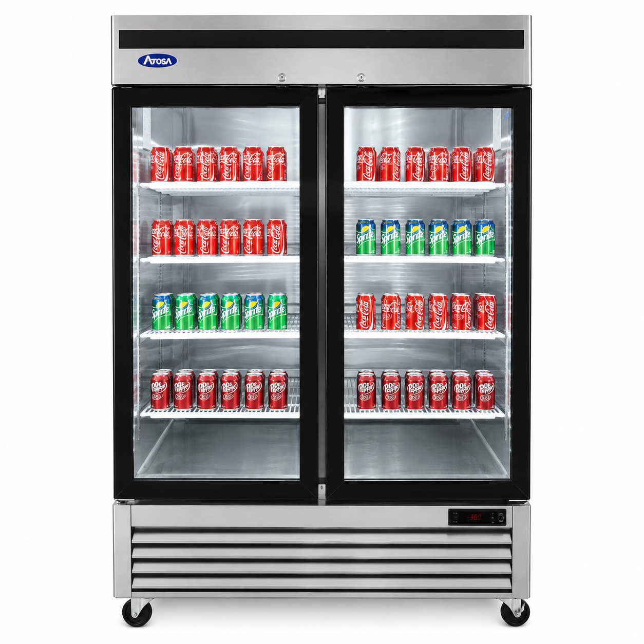 Atosa MCF8707GR 2-Door Glass Reach-In Refrigerator