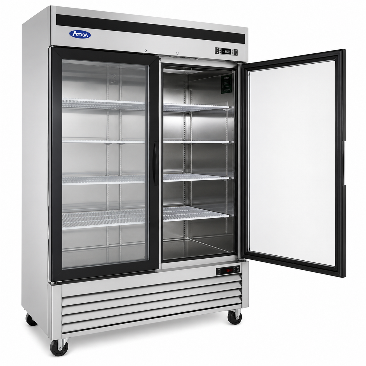 Atosa MCF8707GR 2-Door Glass Reach-In Refrigerator