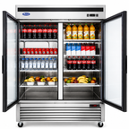 Atosa MCF8707GR 2-Door Glass Reach-In Refrigerator